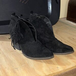 Chic Black Suede Ankle Booties